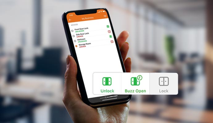 Smartphone controlling door locks with app