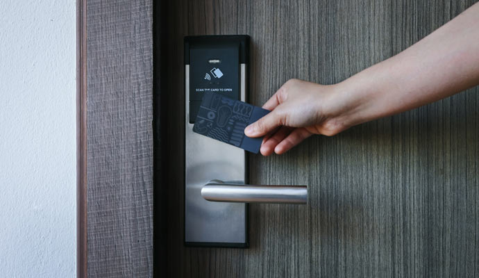 Door lock smart card access