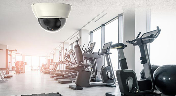 security camera at fitness center