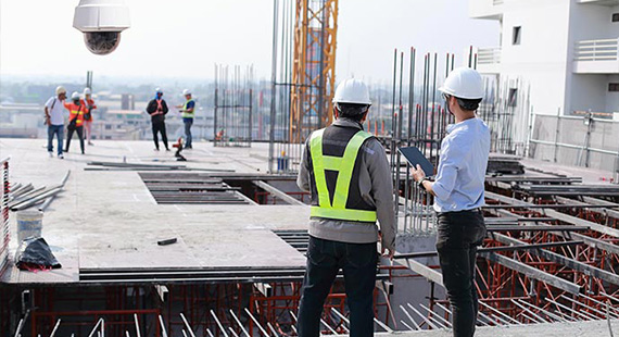 security camera at construction site