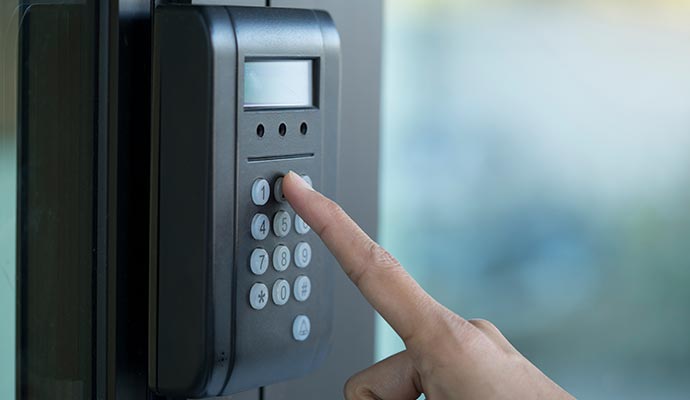 fingerprint and role based access control in a office building