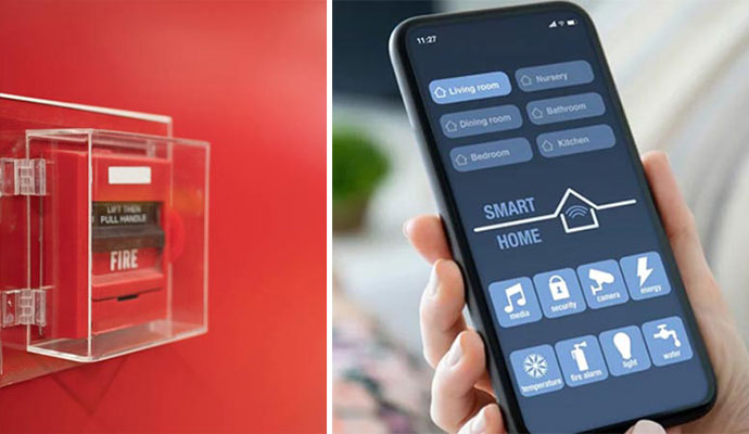Fire alarm trigger and security app on phone