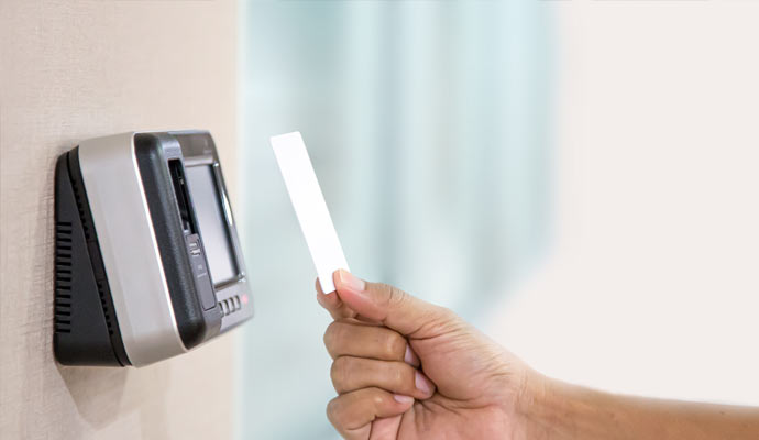 Key card access control security system