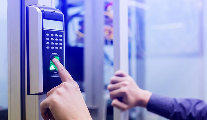 push down electronic access control machine with finger scan to access