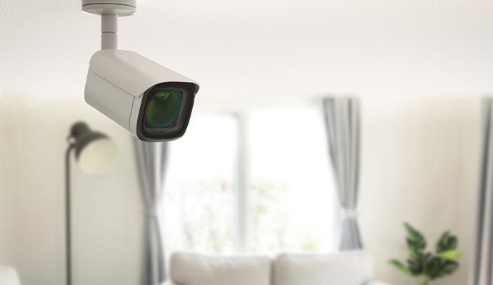 Installed security camera indoor