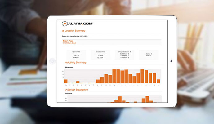 smart business report on tablet screen